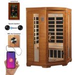 Dynamic Hemming 2 Person Infrared Corner Sauna for Home, Low EMF Indoor Saunas Full Size Indoor Personal Spa 49" x 48" x 76"