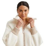 KASHWÉRE Oprah's Favorite Things 2023 Women's Cozy Long Sleeve Full Zip Jacket, Crème (XL)
