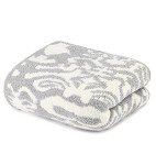 Kashwere Heavenly Soft Throw Blanket (Stone/Creme, Damask Pattern, Size 52" x 70") Luxury Plush Throw - Warm & Cozy Ultra Soft Blanket for Bed or Sofa