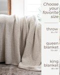 Kashwere Heavenly Soft Throw Blanket (Stone/Creme, Damask Pattern, Size 52" x 70") Luxury Plush Throw - Warm & Cozy Ultra Soft Blanket for Bed or Sofa