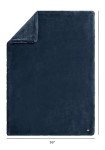 UGG 16804 Euphoria Plush Faux Fur Reversible Throw Blanket Easy Care Machine Washable Luxury Cozy Fuzzy Fluffy Luxurious Home Decor Luxurious Soft Blanket for Sofa, 70 x 50-Inch, Indigo