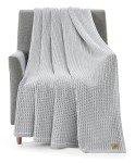 UGG 38815 Luna Cotton Oversized Waffle Knit Throw Blanket Super Soft Lightweight Breathable Cozy Machine Washable Cotton Comfort Summer Throw Blankets for Home or Travel, 50 x 70-Inch, Stone
