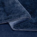 UGG 16804 Euphoria Plush Faux Fur Reversible Throw Blanket Easy Care Machine Washable Luxury Cozy Fuzzy Fluffy Luxurious Home Decor Luxurious Soft Blanket for Sofa, 70 x 50-Inch, Indigo