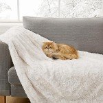 UGG 10483 Adalee Soft Faux Fur Reversible Accent Throw Blanket Luxury Cozy Fluffy Fuzzy Hotel Style Boho Home Decor Soft Luxurious Blankets for Couch, 50 x 70-inch, Natural