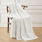 UGG 10483 Adalee Soft Faux Fur Reversible Accent Throw Blanket Luxury Cozy Fluffy Fuzzy Hotel Style Boho Home Decor Soft Luxurious Blankets for Couch, 50 x 70-inch, Natural