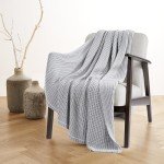 UGG 38815 Luna Cotton Oversized Waffle Knit Throw Blanket Super Soft Lightweight Breathable Cozy Machine Washable Cotton Comfort Summer Throw Blankets for Home or Travel, 50 x 70-Inch, Stone