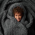 Bearaby Cotton Hand-Knit Weighted Blankets for Adults - Chunky Knit Blanket - Sustainable, Breathable, Organic, Cooling Weighted Blanket - Machine Washable (Asteroid Grey, 10 lbs)