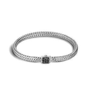 John Hardy Women's 5mm Chain Bracelet with Black Sapphire Clasp, Classic Chain Collection