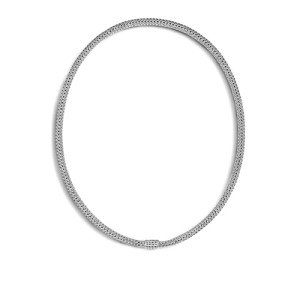 John Hardy Icon Classic Chain Collection Women's Chain Necklace, 5MM 925-Sterling Silver Hand-Woven Luxury Necklace with Pusher Clasp, Size 16"