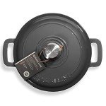 ROSSALLINI Signature Enameled Cast Iron Dutch Oven, Non-Stick Serving Pot with Tight Fitting Lid for Perfect Roasting, Baking, Sauteing, and Bread Making | 5.5Q (5.2L) - Oyster Grey