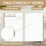 bloom daily planners 2025 Calendar Year Day Planner (January 2025 - December 2025) - 5.5” x 8.25” - Weekly/Monthly Agenda Organizer Book with Stickers & Bookmark - Brushed Beige