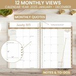 bloom daily planners 2025 Calendar Year Day Planner (January 2025 - December 2025) - 5.5” x 8.25” - Weekly/Monthly Agenda Organizer Book with Stickers & Bookmark - Brushed Beige