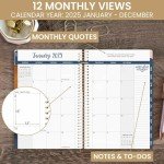bloom daily planners 2025 Calendar Year Day Planner (January 2025 - December 2025) - 5.5” x 8.25” - Weekly/Monthly Agenda Organizer Book with Stickers & Bookmark - Earthy Abstract, Blue
