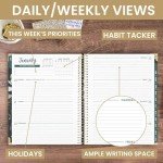 bloom daily planners HARDCOVER 2025 (8.5" x 11") Calendar Year Day Planner (January 2025 - December 2025) - Passion/Goal Organizer - Monthly & Weekly Inspirational Agenda Book - Eucalyptus, Green