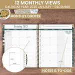 bloom daily planners HARDCOVER 2025 (8.5" x 11") Calendar Year Day Planner (January 2025 - December 2025) - Passion/Goal Organizer - Monthly & Weekly Inspirational Agenda Book - Eucalyptus, Green