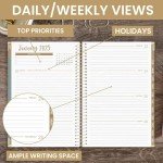 bloom daily planners HARDCOVER 2025 Calendar Year Day Planner (January 2025 - December 2025) - Aesthetic Goal Organizer - Monthly & Weekly Inspirational Agenda Book - 5.5" x 8.25" - Green Linen