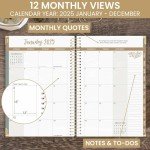 bloom daily planners HARDCOVER 2025 Calendar Year Day Planner (January 2025 - December 2025) - Aesthetic Goal Organizer - Monthly & Weekly Inspirational Agenda Book - 5.5" x 8.25" - Green Linen