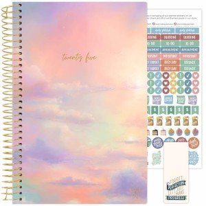 bloom daily planners 2025 Calendar Year Day Planner (January 2025 - December 2025) - 5.5” x 8.25” - Weekly/Monthly Agenda Organizer Book with Stickers & Bookmark - Cotton Candy Clouds