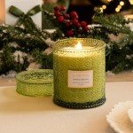LA JOLIE MUSE Fir & Cedarwood Candle, Christmas Candles for Home Scented, Holiday Candle Gifts for Women&Men, Large Wood Wicked Scented Candle, Long Burning Time, Starlit Golden Fir, 19oz