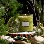 LA JOLIE MUSE Fir & Cedarwood Candle, Christmas Candles for Home Scented, Holiday Candle Gifts for Women&Men, Large Wood Wicked Scented Candle, Long Burning Time, Starlit Golden Fir, 19oz