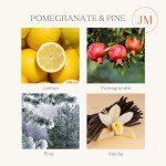 LA JOLIE MUSE Pomegranate & Pine Candle, Christmas Candles for Home Scented, Holiday Candle Gifts for Women&Men, Natural Soy Candles, Luxury Jar Candle, 11oz