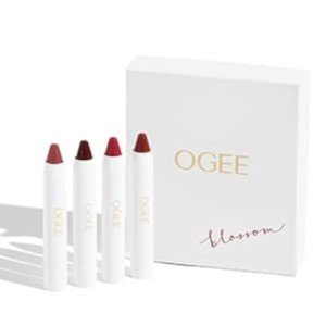 Ogee Tinted Sculpted Lip Oil - Blossom 4 Piece Gift Set - Made with 100% Organic Coconut Oil, Jojoba Oil, and Vitamin E - Best as Lip Balm, Lip Color or Lip Treatment