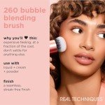 Real Techniques Bubble Blending Makeup Brush, Multipurpose Blending Brush For Liquid, Cream, & Powder Products, Unique Round Brush Head, Stocking Stuffer, Synthetic Bristles, Cruelty Free, 1 Count