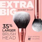 Real Techniques Extra Big Powder Brush, Large Makeup Brush For Powder, Fluffy Head For All-Over Setting, XL Brush For Quick Application, Stocking Stuffer, Cruelty-Free, Synthetic Bristles, 1 Count