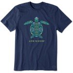 Life is Good Men's Mandala Turtle Short Sleeve Crusher-LITE Tee (X-Large, Darkest Blue)