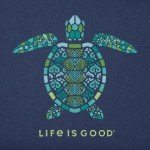Life is Good Men's Mandala Turtle Short Sleeve Crusher-LITE Tee (X-Large, Darkest Blue)