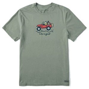Life is Good Men's Crusher Crew Neck T-Shirt (Off-Road Jake - Moss Green, XX-Large)