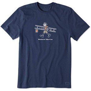 Life is Good Men's Vintage Crusher Graphic T-Shirt, Weekend Warrior , Darkest Blue, Large