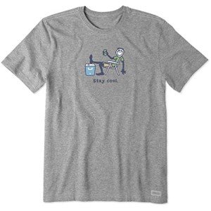 Life is Good. Men's Crusher Tee Vintage Stay Cool, Heather Gray