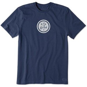 Life is Good. Men's Crusher Tee Vintage LIG Coin, Darkest Blue