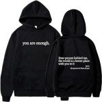 Dear Person Behind Me Hoodie You Are Enough Sweatshirt Mental Health hoodie Christian Jesus Loves You Hoodies for Women (Black,Medium)