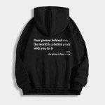 Dear Person Behind Me Hoodie You Are Enough Sweatshirt Mental Health hoodie Christian Jesus Loves You Hoodies for Women (Black,Medium)
