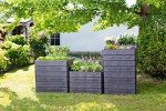 Exaco 645117-NP Ergo Square Modular Raised Garden Flower Bed, Anthracite