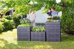 Exaco 645117-NP Ergo Square Modular Raised Garden Flower Bed, Anthracite