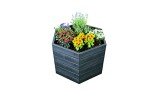 Exaco 645100-NP Modern Modular Raised Garden Flower Bed-Hexagon Shape 2 Panels High, Anthracite