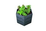 Exaco 645100-NP Modern Modular Raised Garden Flower Bed-Hexagon Shape 2 Panels High, Anthracite