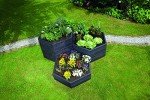 Exaco 645100-NP Modern Modular Raised Garden Flower Bed-Hexagon Shape 2 Panels High, Anthracite