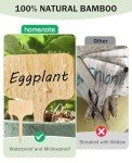 Homenote Bamboo Plant Labels 60Pcs Plant Tags for Seedlings T-Type Plant Tags for Plants Outdoor Garden Markers Vegetable Seedling Label Plant Name Sign Indoor Waterproof with Bonus a Pen（4*2.4 Inch）