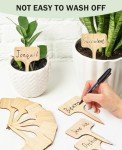 Homenote Bamboo Plant Labels 60Pcs Plant Tags for Seedlings T-Type Plant Tags for Plants Outdoor Garden Markers Vegetable Seedling Label Plant Name Sign Indoor Waterproof with Bonus a Pen（4*2.4 Inch）
