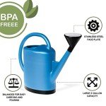 Gardeners Supply Company French Blue Watering Can | 3 Gallon Indoor Outdoor Water Gallon Shower for Plants with Removable Stainless Steel Faceplate Rose Sprinkler Attachment - Blue