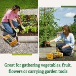 Gardeners Supply Company Garden Hod Harvest Basket | Versatile Gardening Fruits & Vegetables Gathering Basket | Natural Smooth Pine - Maple Frame & Coated Mesh | Easy to use - 16"L x 9"W x 7"H - Small