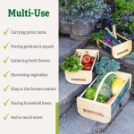 Gardeners Supply Company Garden Hod Harvest Basket | Versatile Gardening Fruits & Vegetables Gathering Basket | Natural Smooth Pine - Maple Frame & Coated Mesh | Easy to use - 16"L x 9"W x 7"H - Small