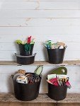 Gardener's Supply Company - Shallow Garden Tubtrugs - Multi-Use Outdoor Garden Harvest Basket Storage, & Mini Bucket - Ideal for Yard Gardening, Crops Harvesting - 4 Gallon Capacity - Black