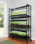 Gardener's Supply Company Indoor Greenhouse Gardening 3-Tier Plant Stand with Three Watertight Shelf Trays | Ideal Bright 6500K Color LED Grow Light Spectrum for Optimal Plant Growth