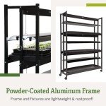 Gardener's Supply Company Indoor Greenhouse Gardening 3-Tier Plant Stand with Three Watertight Shelf Trays | Ideal Bright 6500K Color LED Grow Light Spectrum for Optimal Plant Growth