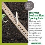 Gardeners Supply Company Planting Ruler and Dibber | Wooden Plant Seed Spacing and Interval Ruler for Outdoor Raised Garden Bed and Vegetable Gardens | 20-1/2"L and is 2"W x 1/2" Thick